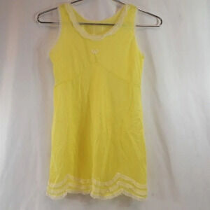 Vintage Girls Yellow Sleeveless  Halter Dress with Bow Size 3